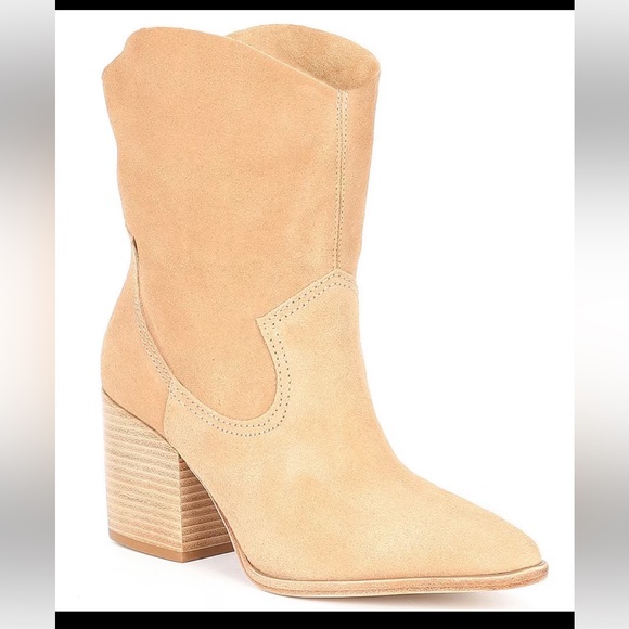 SCHUTZ Shoes - NWOT Schutz Suede Tessie Cowboy Western Boots Camel Size 9.5